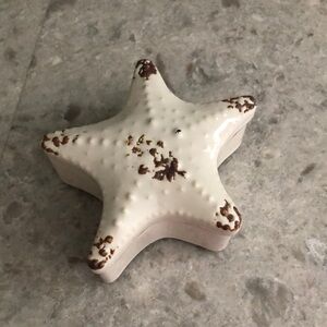 Starfish ceramic jewelry box